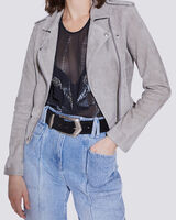 ASHLEY SUEDE LEATHER BIKER JACKET  image number null